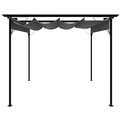 Pergola mit Ausziehbarem Dach Anthrazit 3x3 m Stahl 180 g/m²