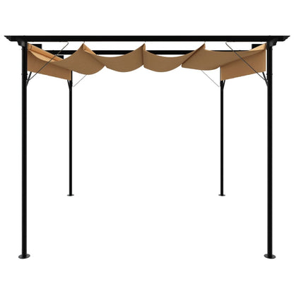 Pergola mit Ausziehbarem Dach Taupe 3x3 m Stahl 180 g/m²