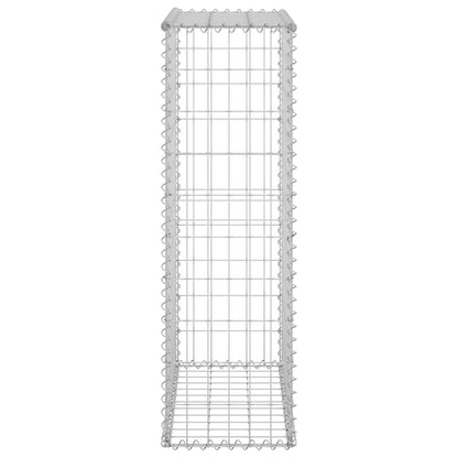Gabionenwand mit Abdeckung Verzinkter Stahl 60x30x100 cm