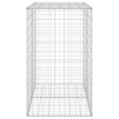 Gabionenwand mit Abdeckung Verzinkter Stahl 100x60x100 cm