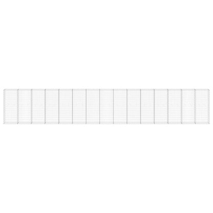 Gabionenwand mit Abdeckung Verzinkter Stahl 900x30x150 cm