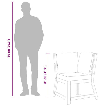 Modular-Sofa-Eckteil mit Dunkelgrauen Kissen Massivholz Akazie