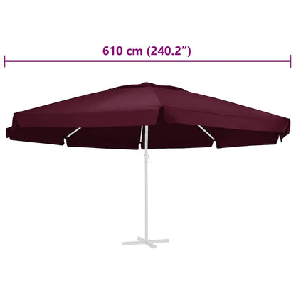Ersatzbezug für Sonnenschirm Bordeauxrot 610 cm