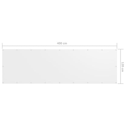 Balkon-Sichtschutz Weiß 120x400 cm Oxford-Gewebe