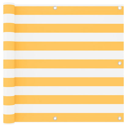 Balkon-Sichtschutz Weiß und Gelb 90x400 cm Oxford-Gewebe