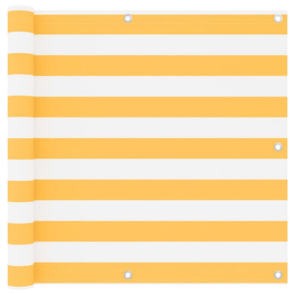 Balkon-Sichtschutz Weiß und Gelb 90x500 cm Oxford-Gewebe