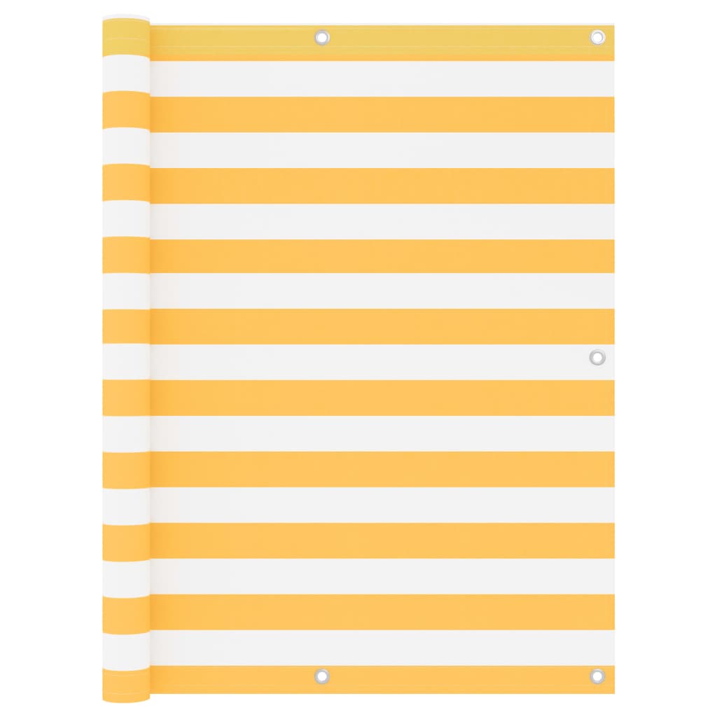 Balkon-Sichtschutz Weiß und Gelb 120x300 cm Oxford-Gewebe