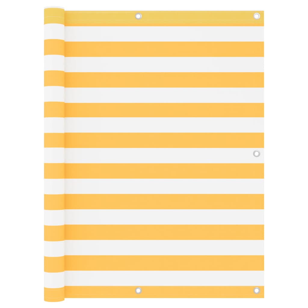 Balkon-Sichtschutz Weiß und Gelb 120x500 cm Oxford-Gewebe