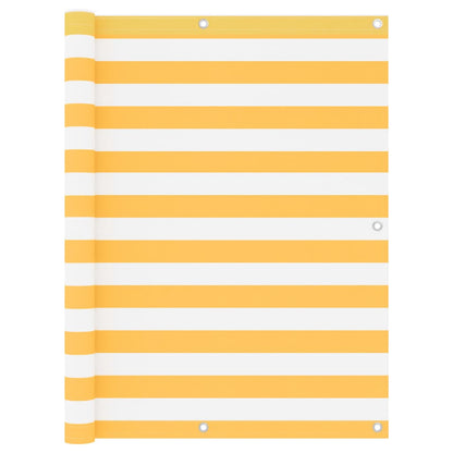Balkon-Sichtschutz Weiß und Gelb 120x600 cm Oxford-Gewebe