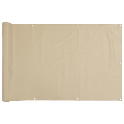 Balkon-Sichtschutz Beige 75x300 cm Oxford-Gewebe