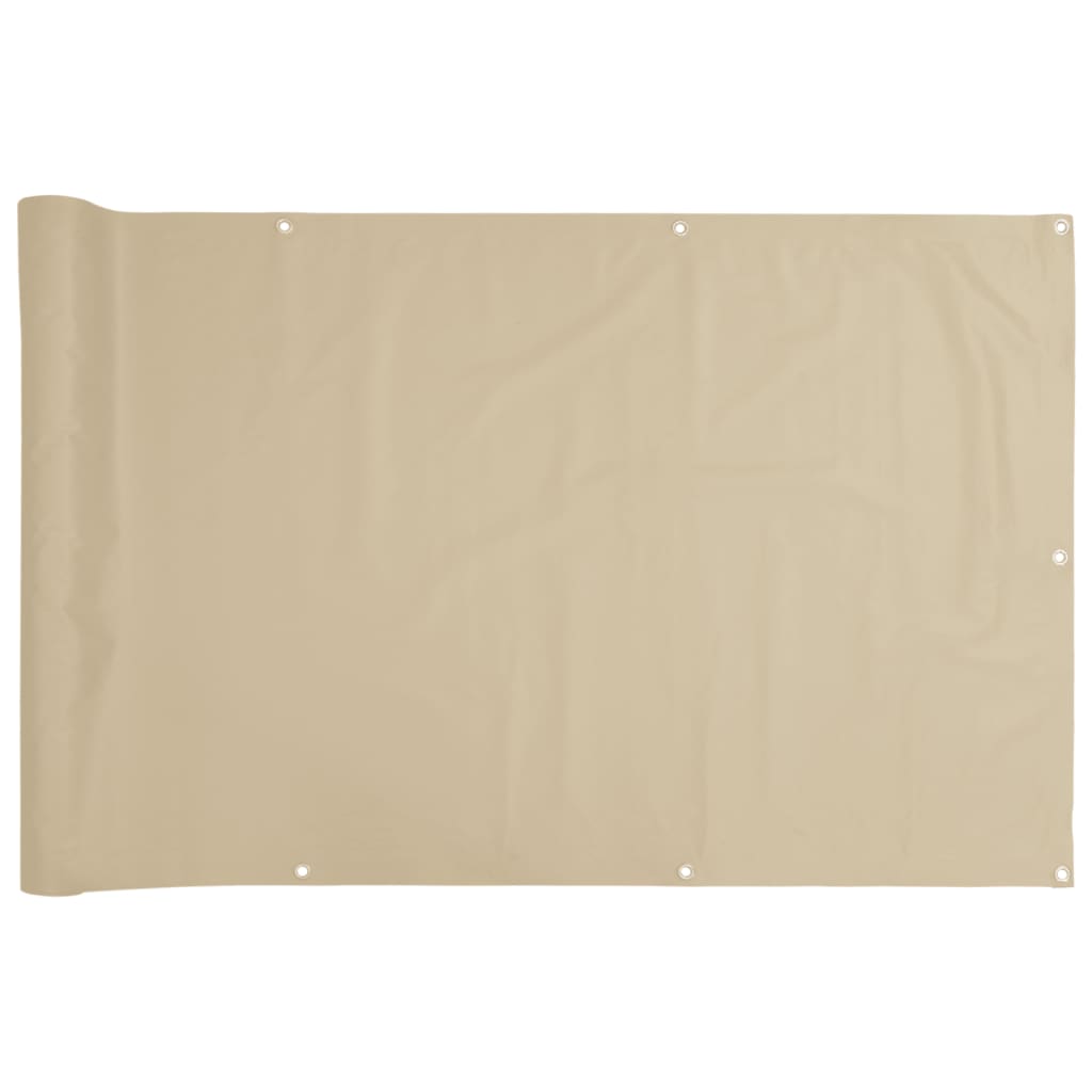 Balkon-Sichtschutz Beige 120x500 cm Oxford-Gewebe