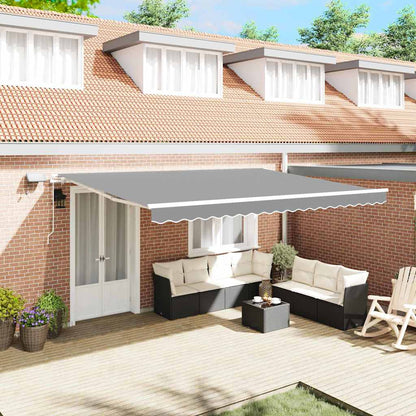 Markisenrahmen mit LED-Lichtleisten Weiß 450 x 300 cm Aluminium