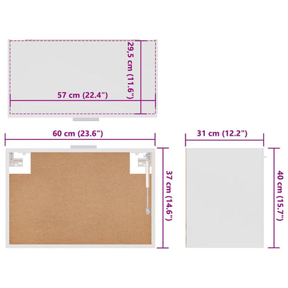 Hängeschrank Lyon Weiß 60x31x40 cm Holzwerkstoff