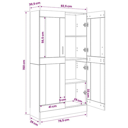 Bücherregal Sonoma-Eiche 82,5x30,5x150 cm Holzwerkstoff