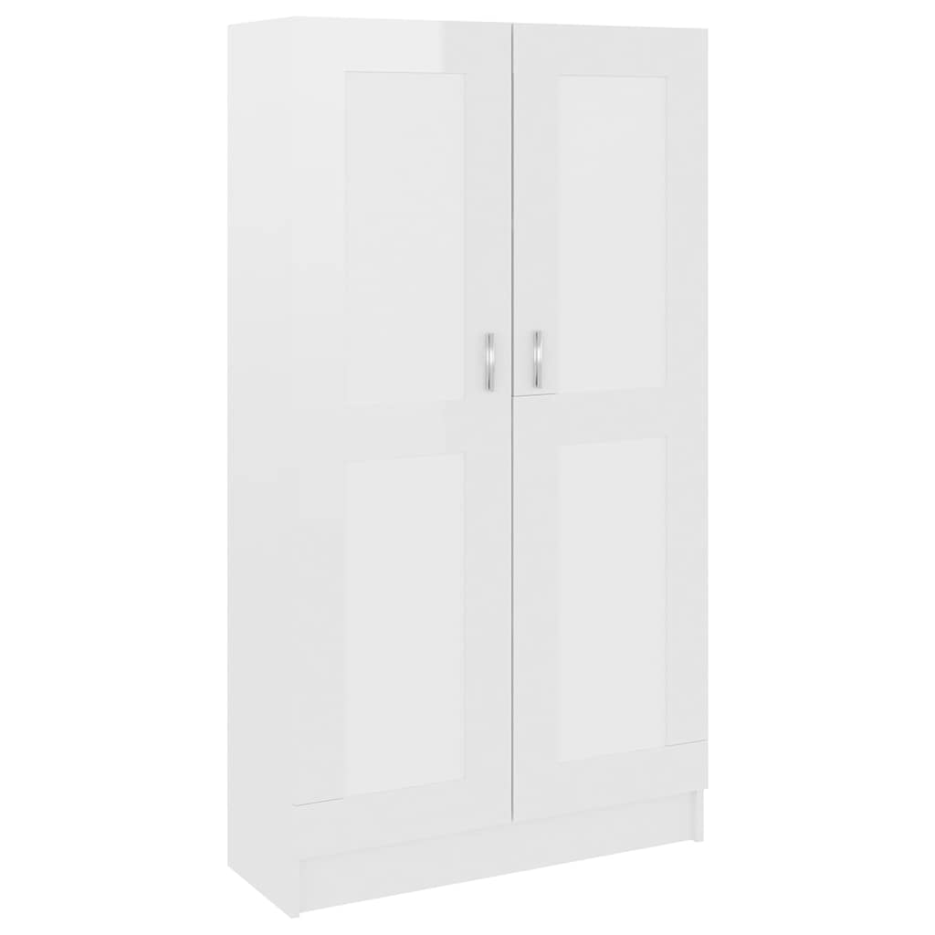 Bücherschrank Hochglanz-Weiß 82,5x30,5x150 cm Holzwerkstoff