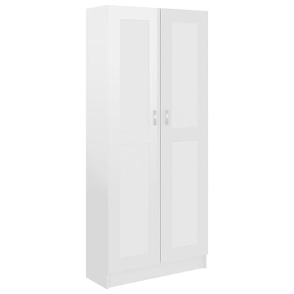 Bücherschrank Hochglanz-Weiß 82,5x30,5x185,5 cm Holzwerkstoff
