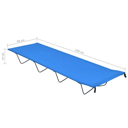 Campingbett 180x60x19 cm Oxford-Gewebe und Stahl Blau