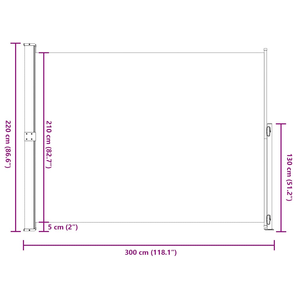 Seitenmarkise Ausziehbar 220x300 cm Grau