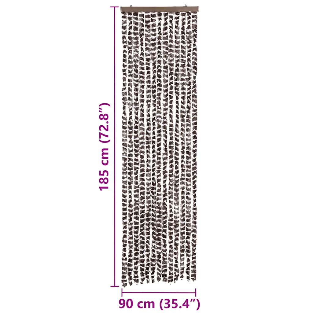 Insektenschutz-Vorhang Braun und Weiß 56x185 cm Chenille