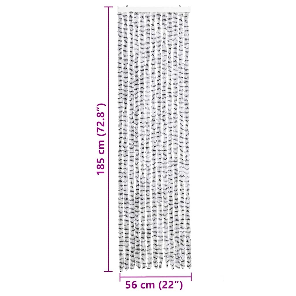 Insektenschutz-Vorhang Hell- und Dunkelgrau 56x185 cm Chenille