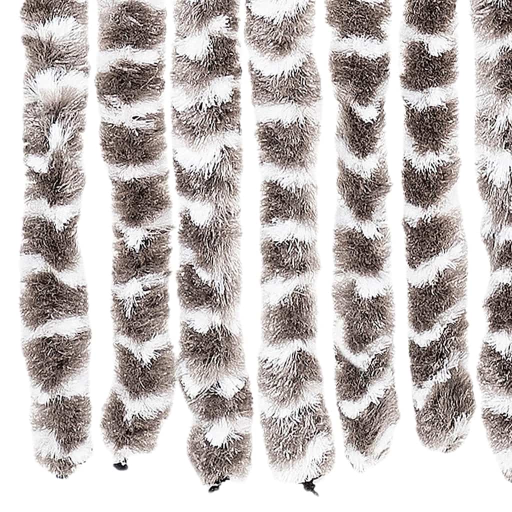 Insektenschutz-Vorhang Taupe und Weiß 56x185 cm Chenille