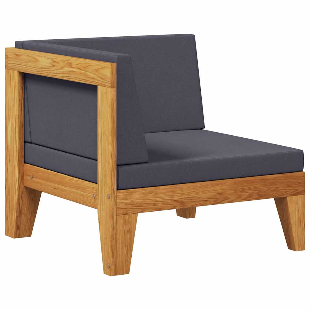 Modular-Ecksofa mit Dunkelgrauen Kissen Akazie Massivholz