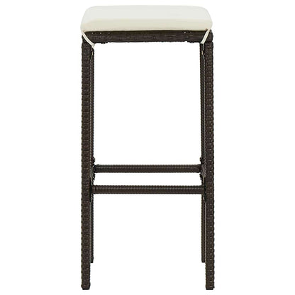 Barhocker mit Kissen 6 Stk. Braun Poly Rattan