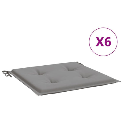 Gartenstuhl-Kissen 6 Stk. Grau 50x50x4 cm Oxford-Gewebe