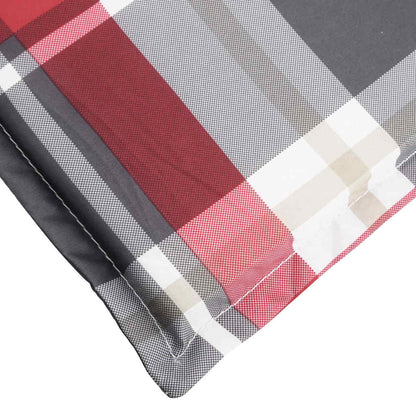 Liegestuhl-Auflage Rot Karomuster (75+105)x50x4 cm