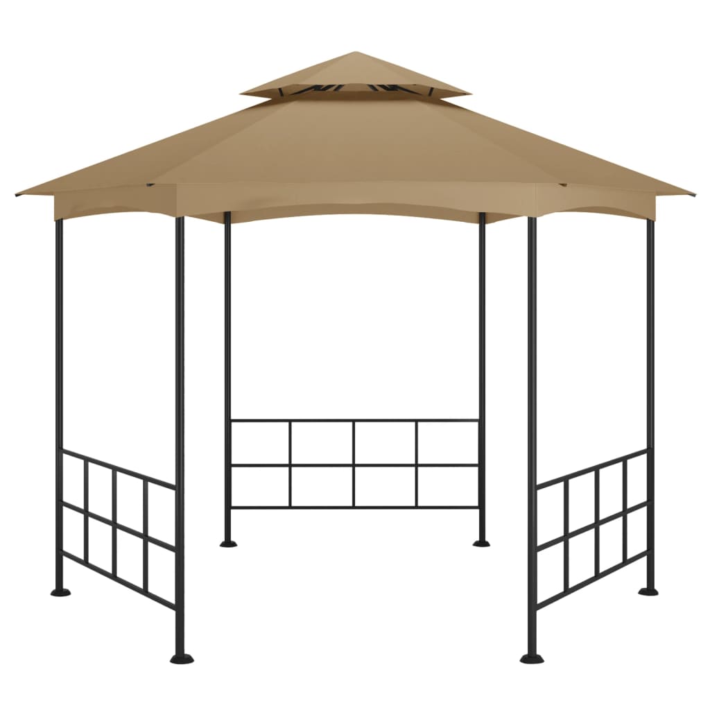 Pavillon mit Seitenwänden 3,1x2,7 m Taupe