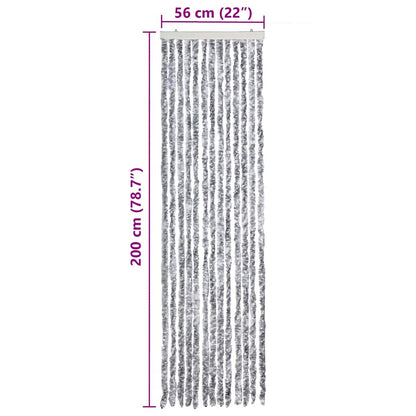 Insektenschutz-Vorhang Weiß und Grau 56x200 cm Chenille