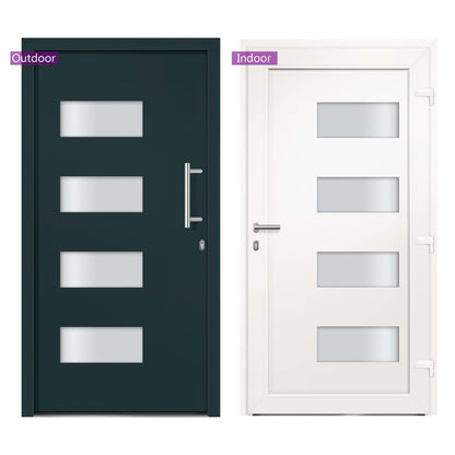 Haustür Aluminium und PVC Anthrazit 100x200 cm