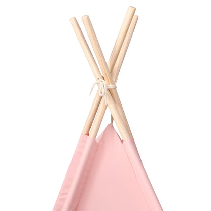 Kinder Tipi-Zelt mit Tasche Pfirsichhaut Rosa 120x120x150 cm