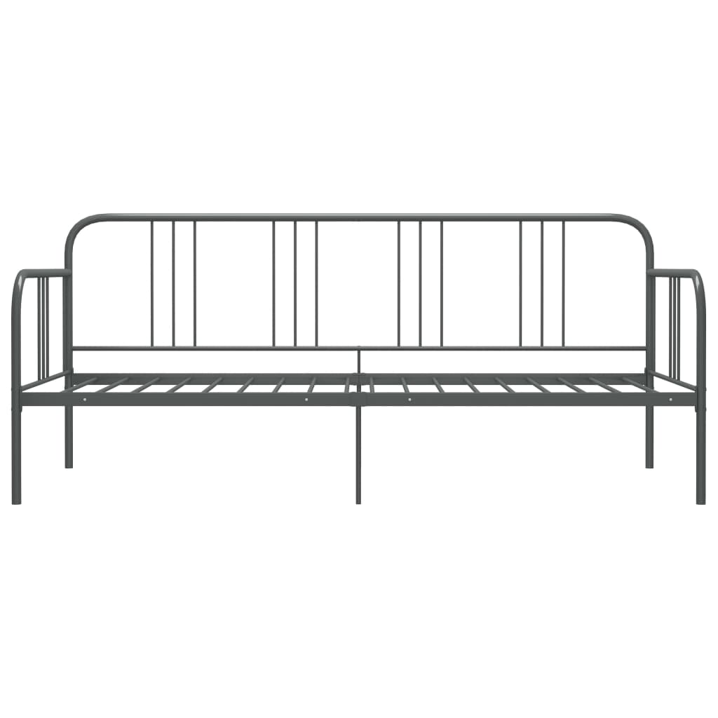 Schlafsofa Bettgestell Grau Metall 90x200 cm
