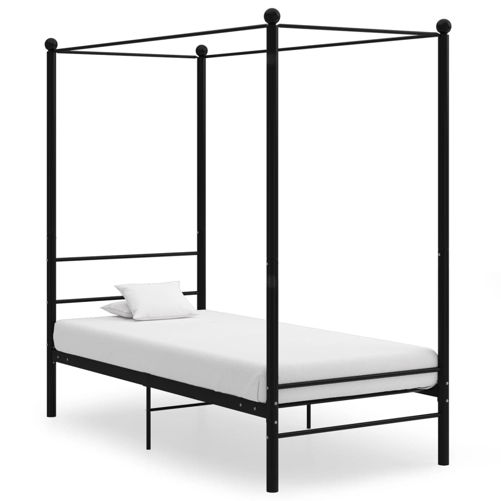 Himmelbett Schwarz Metall 90x200 cm