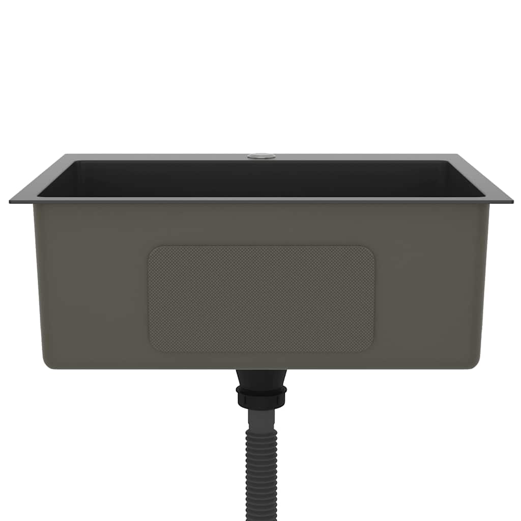 Handgemachte Einbauspüle Schwarz Edelstahl