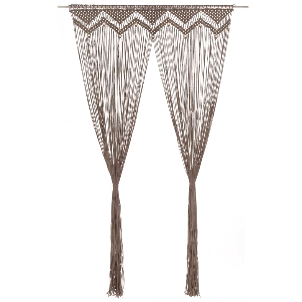 Makramee Vorhang Taupe 140x240 cm Baumwolle