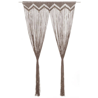 Makramee Vorhang Taupe 140x240 cm Baumwolle