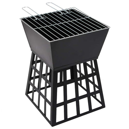 2-in-1 Feuerstelle und Grill 34x34x48 cm Stahl