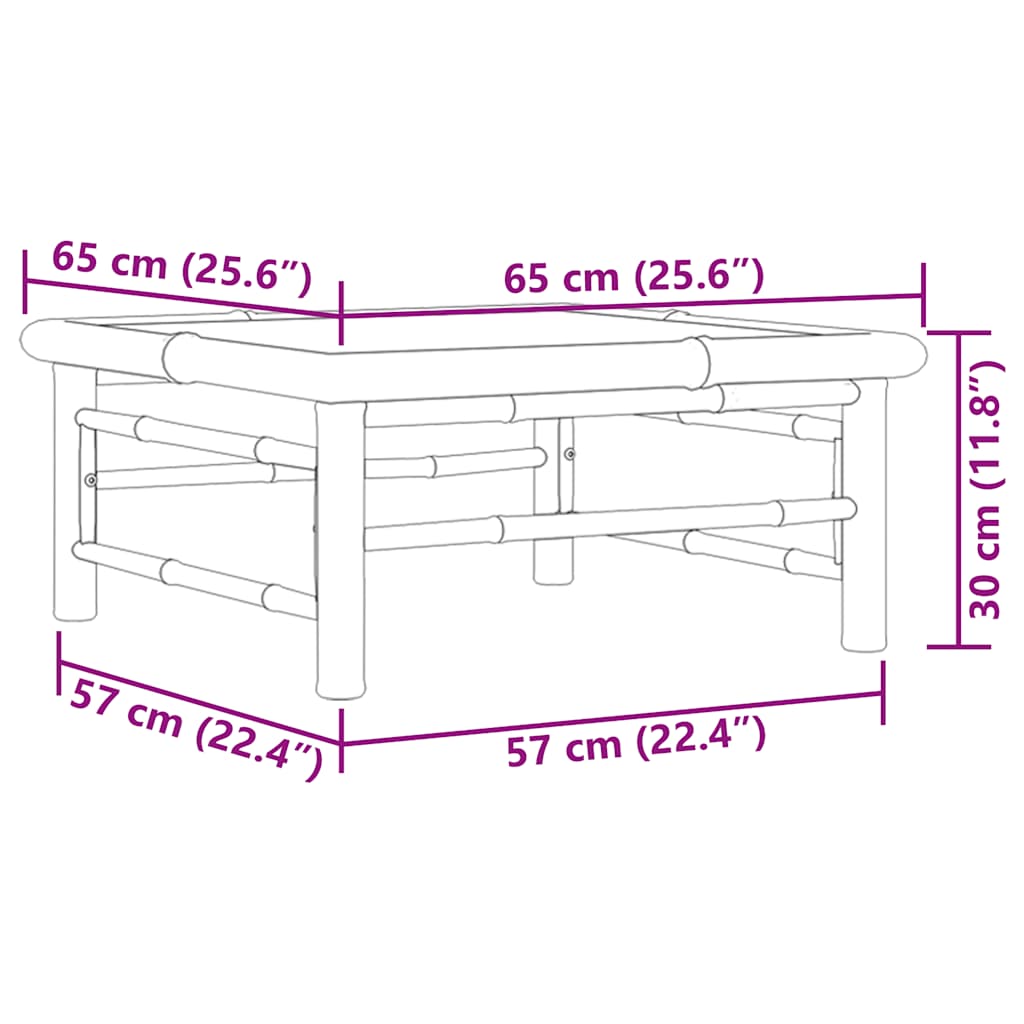 Gartentisch 65x65x30 cm Bambus