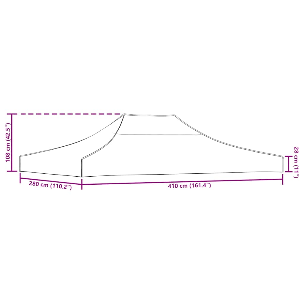 Partyzelt-Dach 4x3 m Beige 270 g/m²