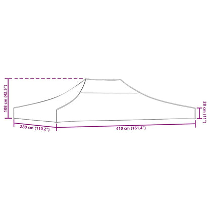 Partyzelt-Dach 4x3 m Beige 270 g/m²