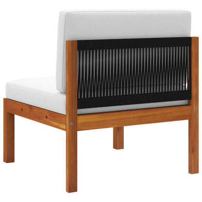 2-teiliges Garten-Lounge-Set mit Kissen Holz Akazie & Seil