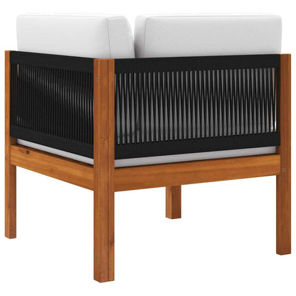 Garten-Ecksofa mit Kissen Holz Akazie & Seil