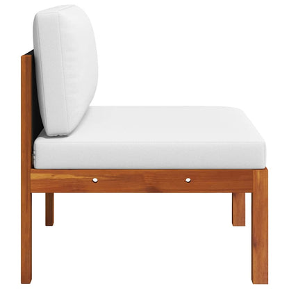 Garten-Mittelsofa mit Kissen Holz Akazie & Seil