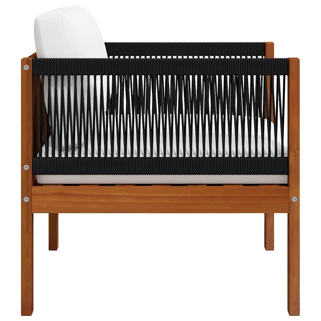 Gartenstuhl mit Kissen Akazie Massivholz