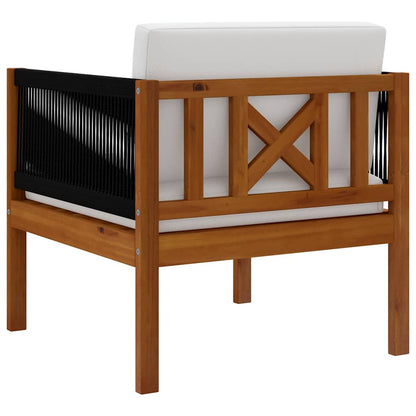 Gartenstuhl mit Kissen Akazie Massivholz