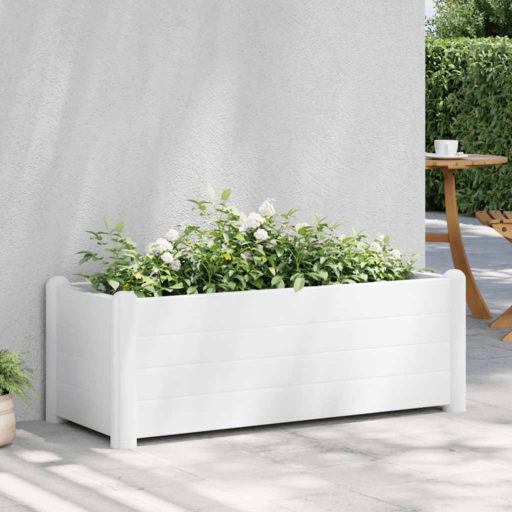 Garten-Hochbeet PP Weiß 100x43x35 cm