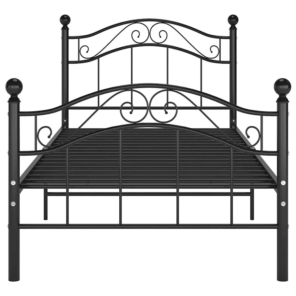 Bett Schwarz Metall 90x200 cm