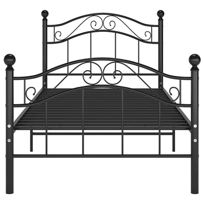 Bett Schwarz Metall 90x200 cm